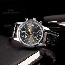2017 Hot New Male Fashion Luxury Fashion Faux Leather Mens Analog Watch Wrist Watches