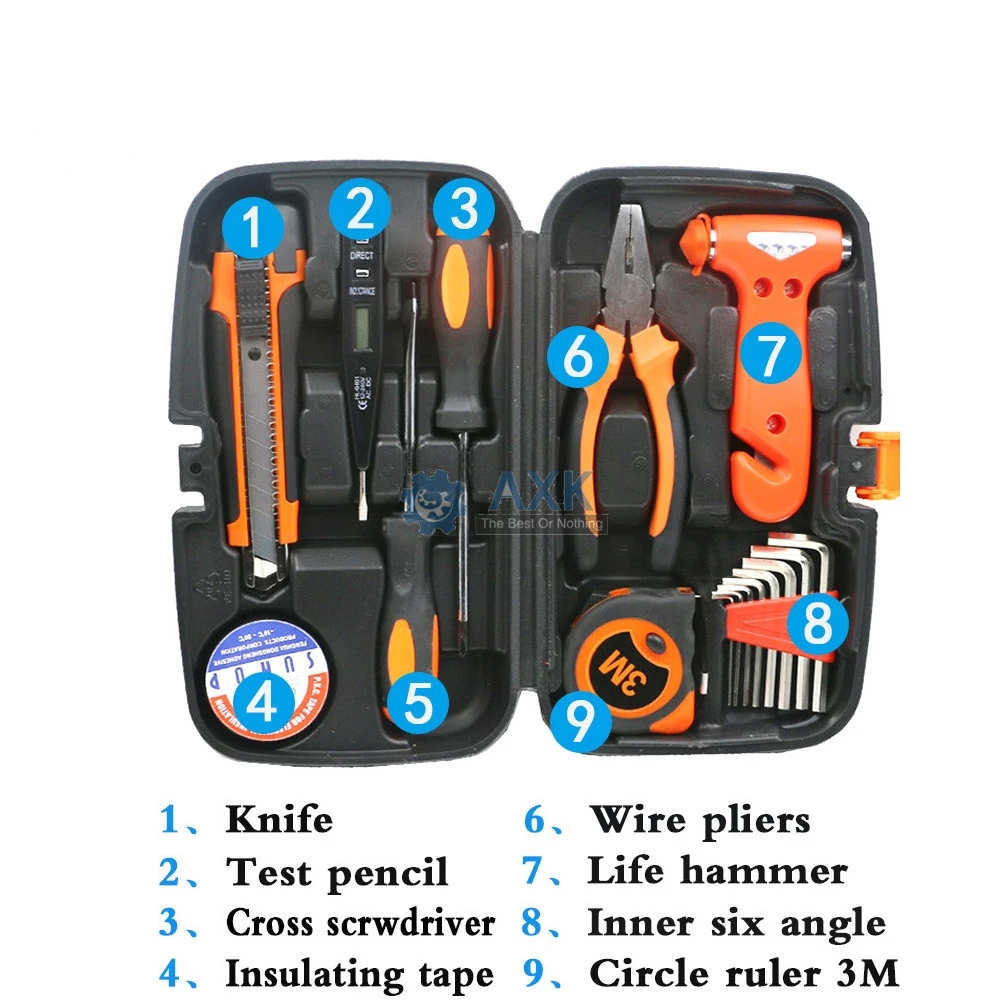 

16pcs/set Home car kit Multifunctional wood electrician maintenance manual combination hardware kit Household Tool Set Hand Tool