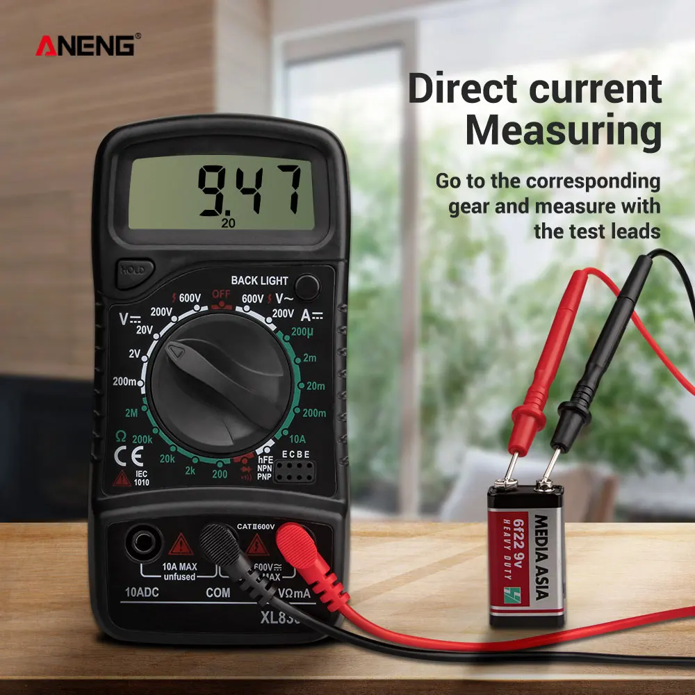 digital water meter ANENG XL830L Digital Multimeter Esr Meter Testers Automotive Electrical Dmm Transistor Peak Tester Meter Capacitance Meter oscilloscope handheld