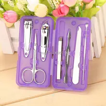 7 шт./компл. Набор для маникюра и педикюра ногтей кусачки для ногтей для снятия кутикулы Уход за лошадьми Пластик чехол F1115