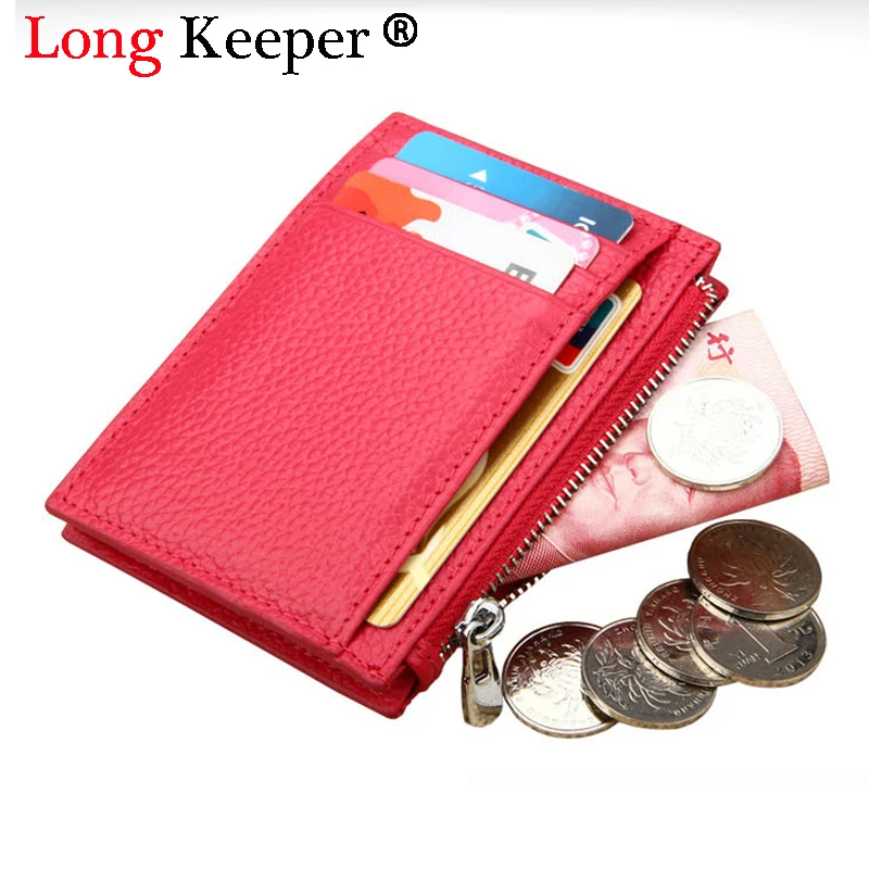 Leather Mini Women Card Holder Cute ID Key Card Holders Girl's Fringe