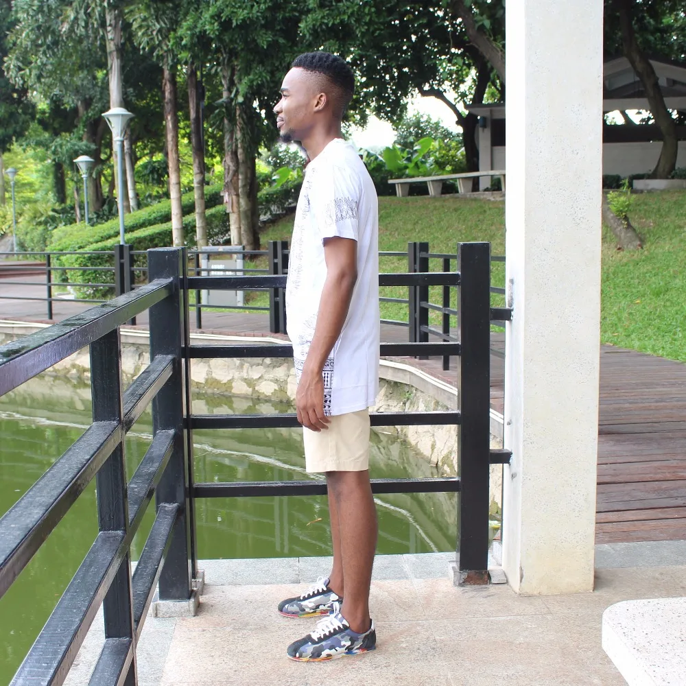 Dashiki T-shirt 2017 African Men Traditional Print Dashiki Short Sleeve Bazin Riche T-shirt Clothing African Cotton Tops For Man african dress style