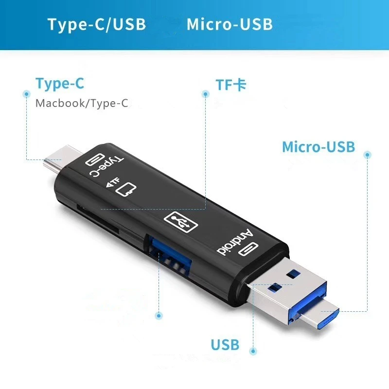 1PC In 1 Usb 3 1 Card Reader High Speed SD TF Micro SD Card Reader 5