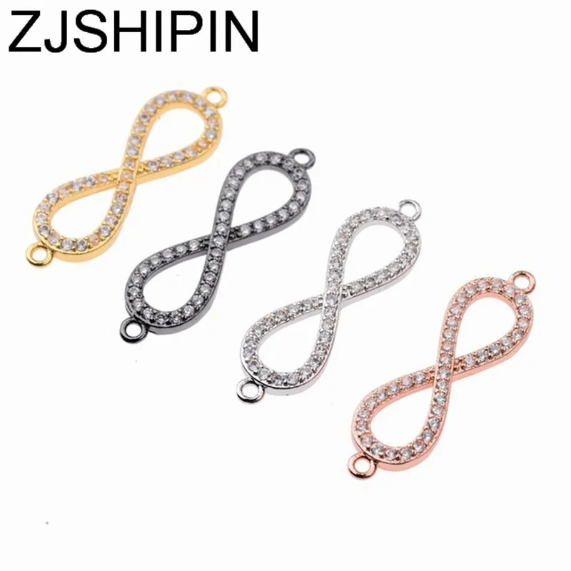 

ZJshipin NEW Gold Silver Black Copper Tripod Donut Bracelet Jewelry Connector Micro Pave CZ Necklaces Pendants Accessories