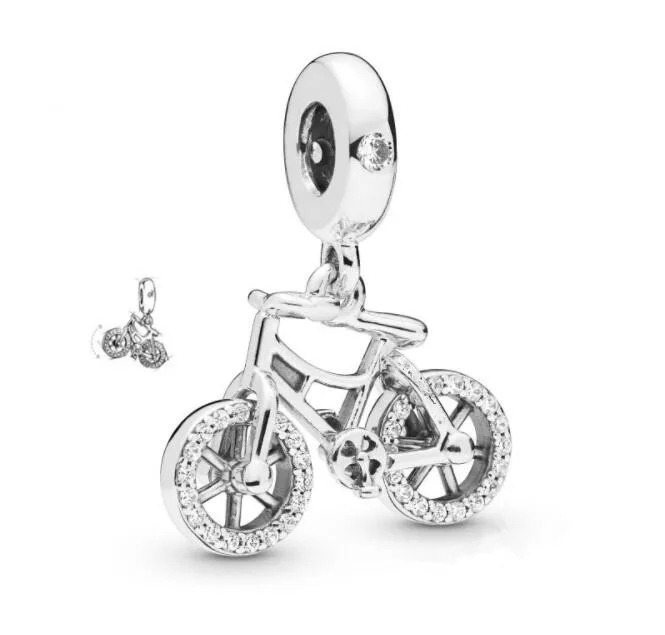 

Original 925 Sterling Silver Bead Charm Brilliant Bicycle Dangle Pendant Beads Fit Women Pandora Bracelet & Bangle DIY Jewelry