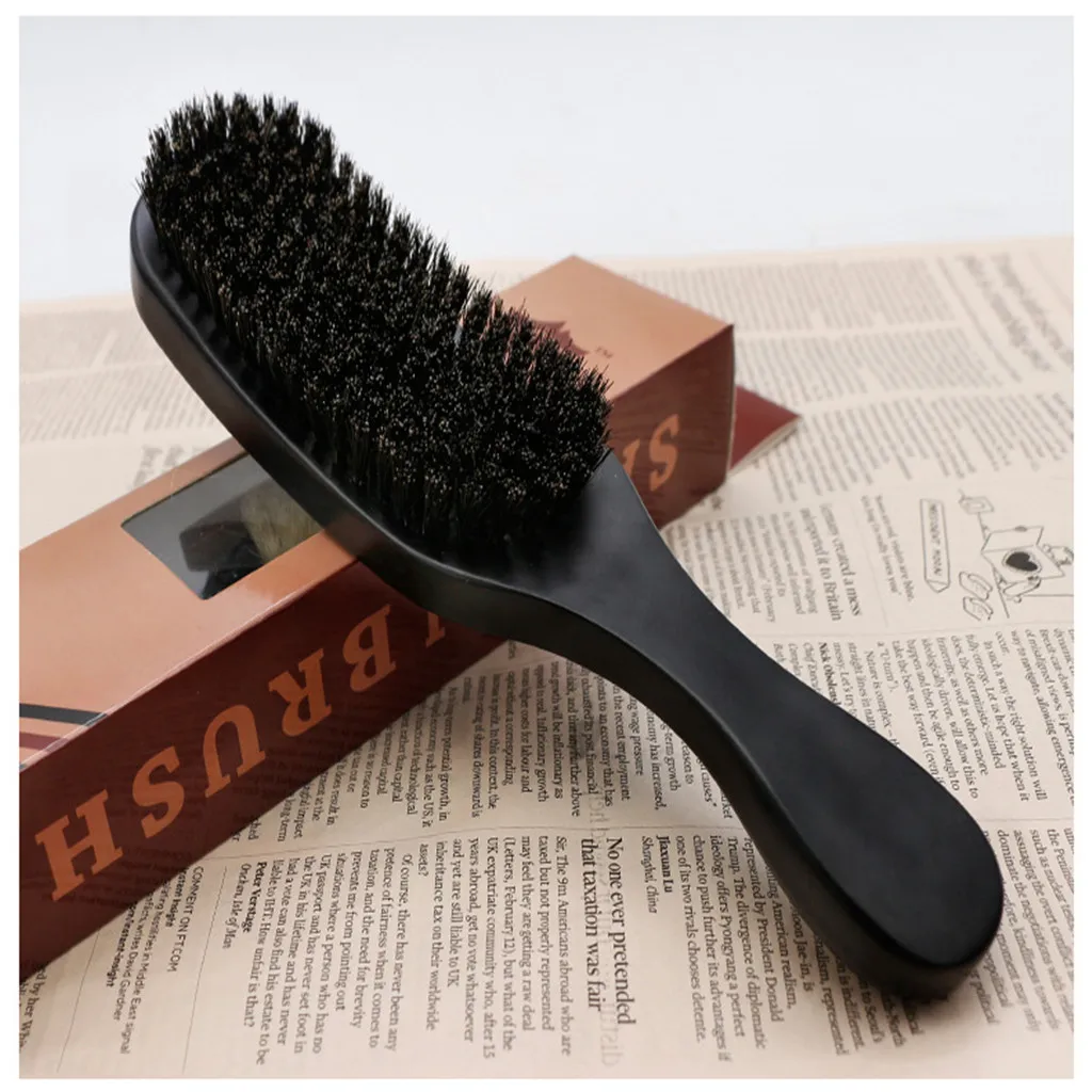 

Styling Tools Mens Hair Beard Brush Bristle Wave Brush Curl Hair Comb Solid Wood Hair Comb Beard Plastic Popular Durable