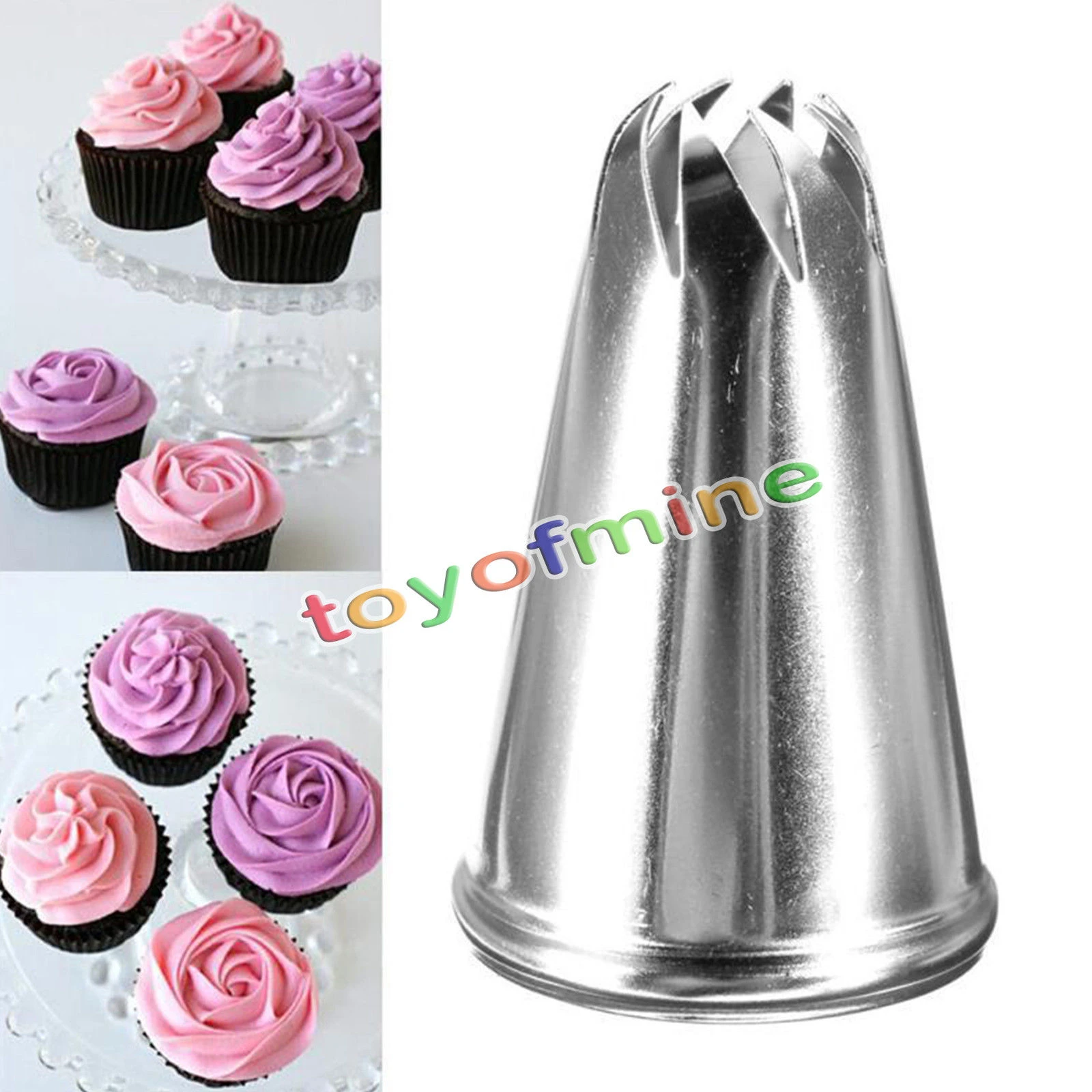 3Pc Drop Rose Flower Cup Ice Cream Piping Tip Nozzle Cake Decorating Pastry ^m^