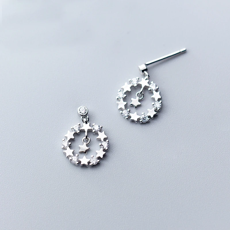 925 Sterling Sliver Blue Shiny Star Stud Earrings for Women Jewelry Accessories 925 Sterling Sliver Blue Shiny Star Stud Earrings for Women Jewelry Accessories