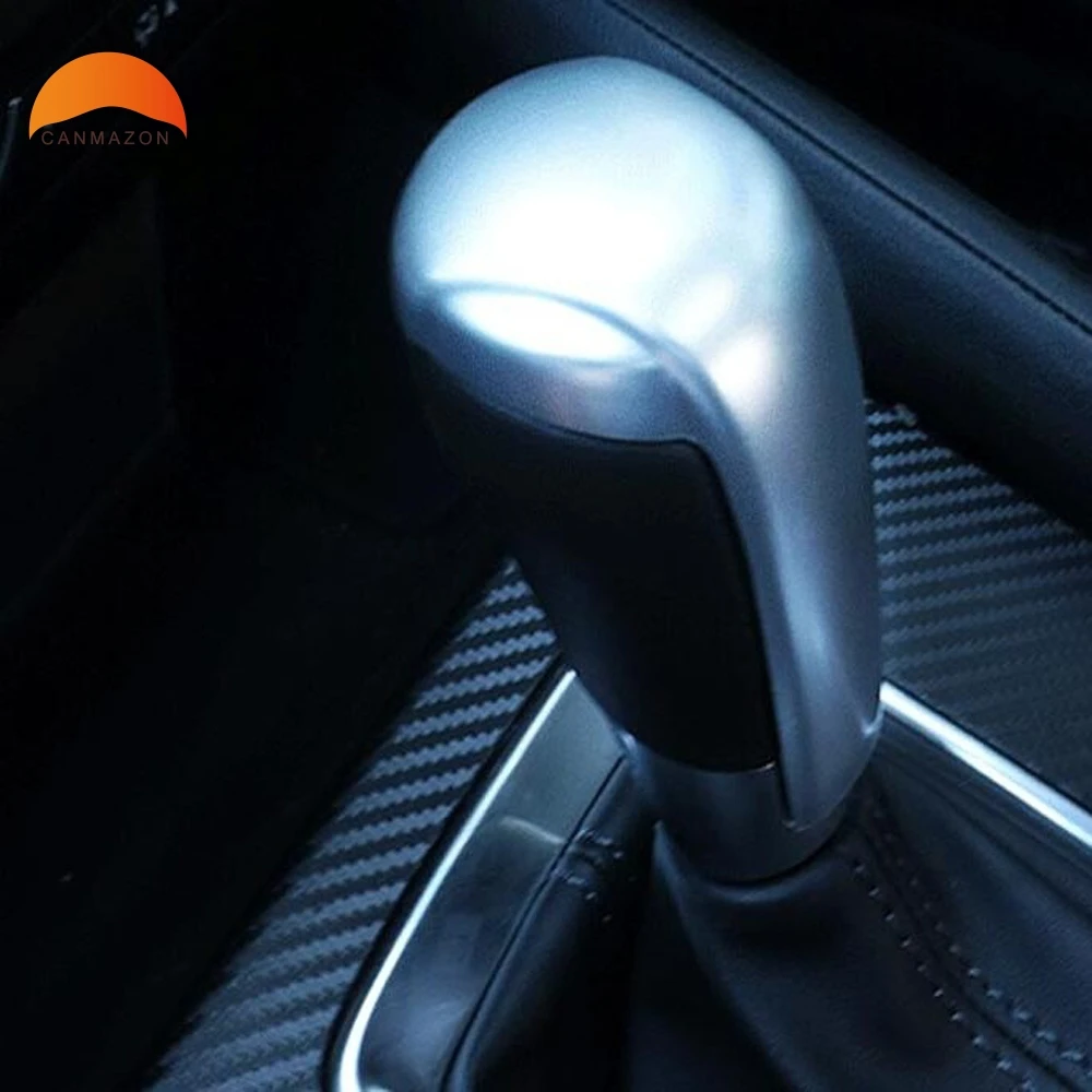 

Accessories For Mazda 2 3 6 CX-3 CX-5 CX-9 Carbon Fiber Matte Car Gear Shift Knob Stick Sequins Trim Cover Gear Box Decoration