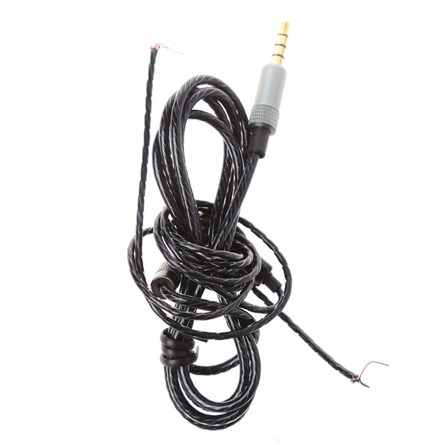 4pole Male Plug Jack DIY Replacement Headphone Audio Cable Maintenance Wire With MIC For Repair Upgrade Headphone Earphone