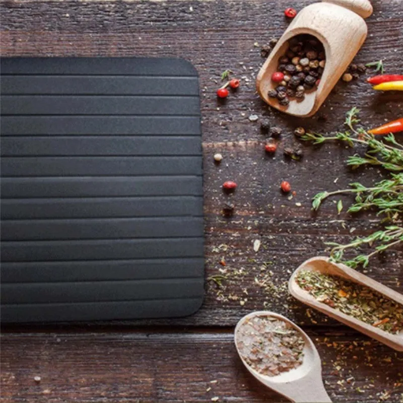 Kitchen Chef Cooking Tool Fast Thawing Plate Board Frozen Food Quickly Aluminum Defrosting Tray