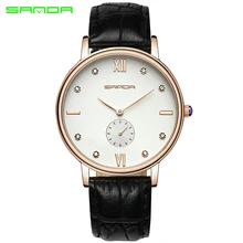 2017 SANDA Top Luxury Brand Watches Mens Quartz Business Fashion Casual Watch Women Lover Couple Waterproof Leather Wristwatches