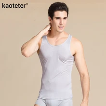 Чистый шелк мужская Нижняя майка без рукавов мужская одежда с o-образным вырезом тонкий жилет мужская майка