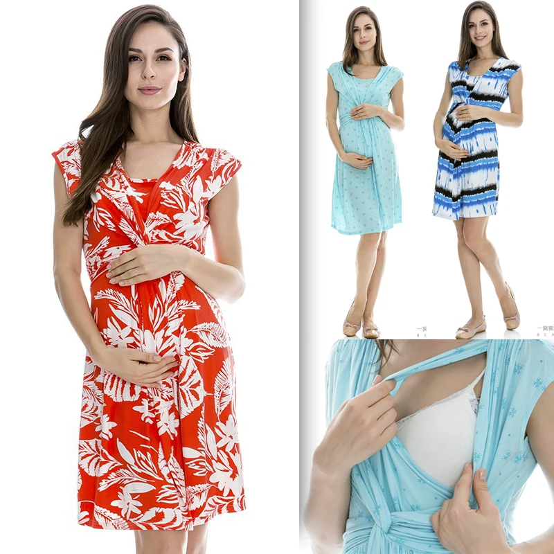 MamaLove Fashion maternity Clothes maternity Dress nursing Clothes nursing dress Breastfeeding
