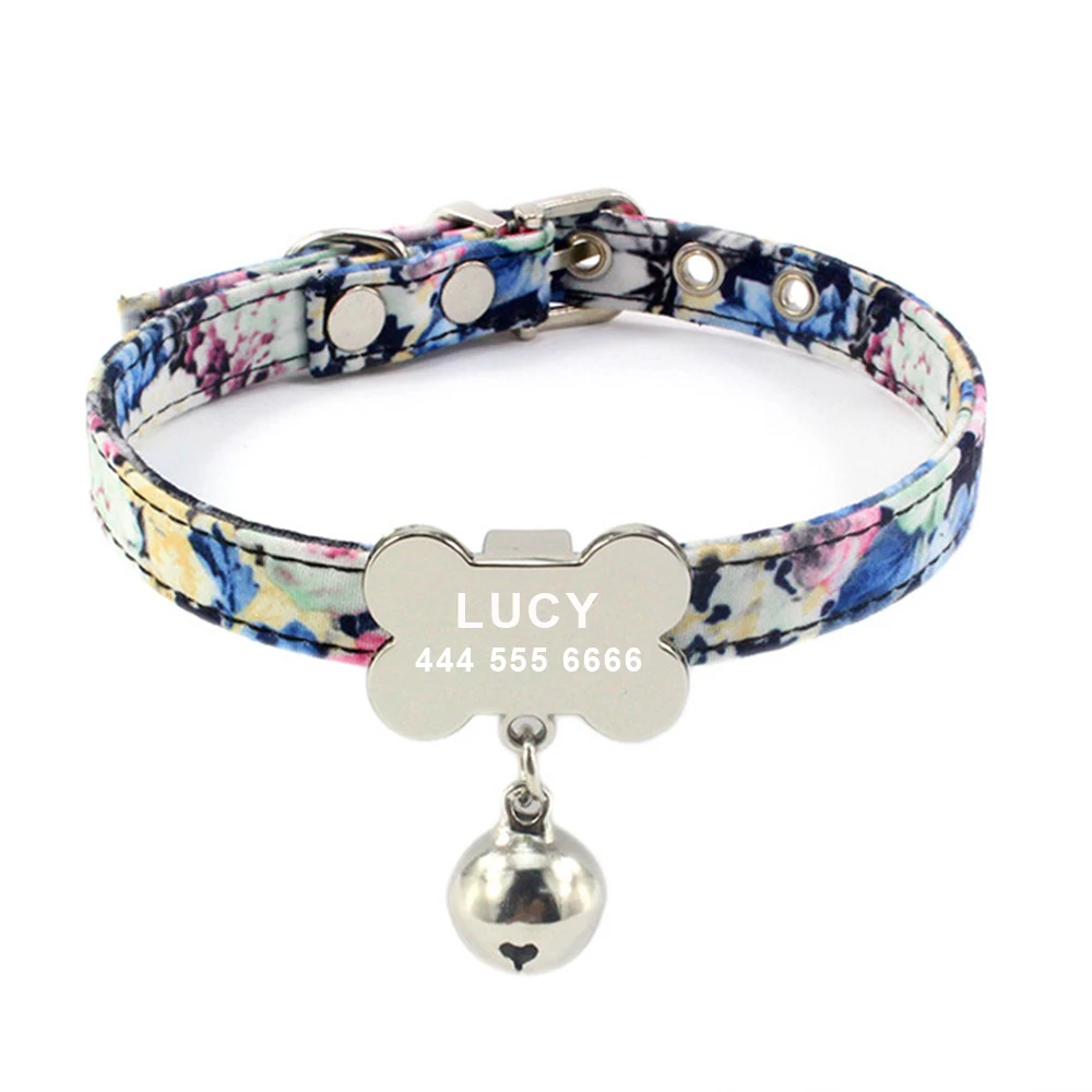 

Custom Engraving Dog Collar With Bell Dog ID Tag Cat Puppy Adjustable Pet Supplies Cat Dog Accessories For Small Dog