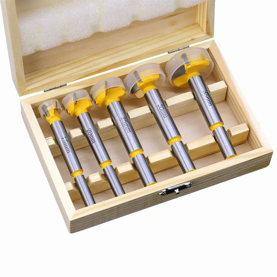 5pc Forstner Tips Hinge Boring Drill Bit Set for