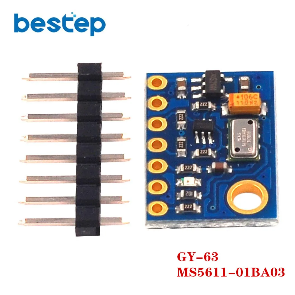 

MS5611-01BA03 GY-63 MS5611 Atmospheric Pressure Sensor Module Electronic DIY Board IIC SPI 24Bit AD PCB for Arduino