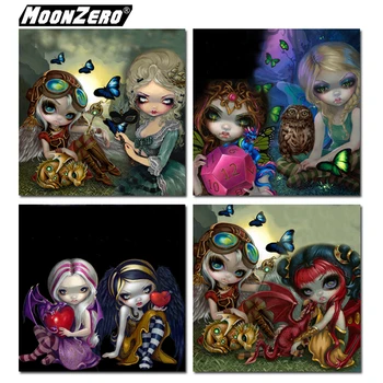 

5D DIY Diamond Hand Embroidered Cartoon girl Square or round Mosaic Rhinestone Full Diamond Home Decoration Gift Set WYZ18922