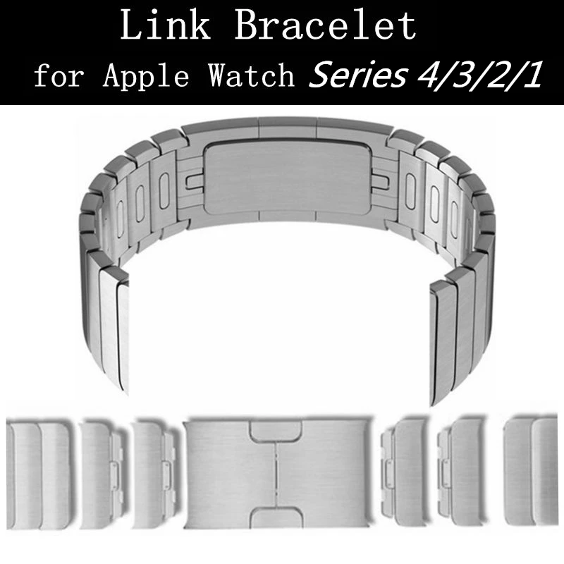 

link bracelet band for apple watch series 4 3 2 1 strap for iWatch 40MM 44MM adjustable high quality stainless steel band gen.6