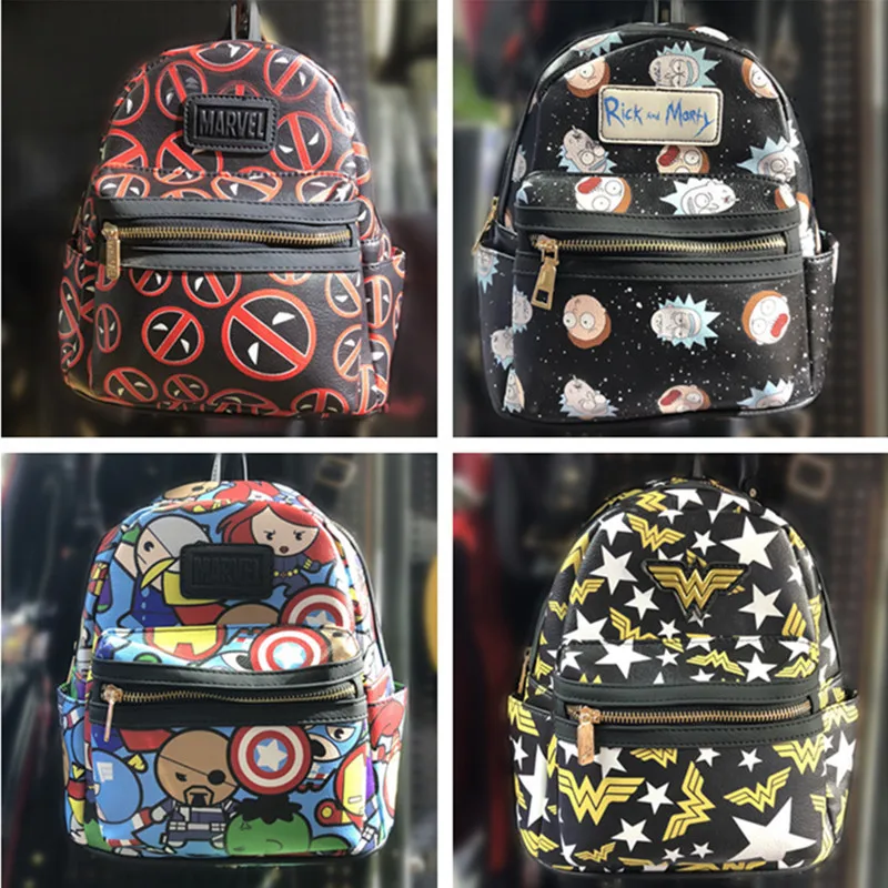 

2018 Sale Mochila Escolar School Bags For Pu Iron Man Batman Backpacks Lovely Shoulder Backpack Around Anime Avenger Alliance