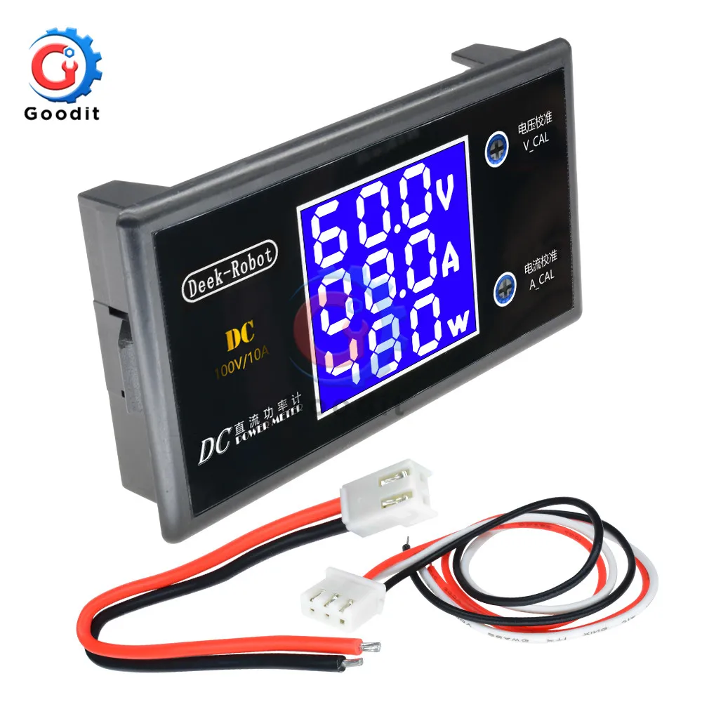 DC 100V 10A Voltmetro Amperometro LED Voltmetro Amperometro Digitale LED 100V 10A DC, Display Blu E Rosso - Misuratore Di Voltaggio E Corrente Per Fai Da Te Misuratore Di Potenza