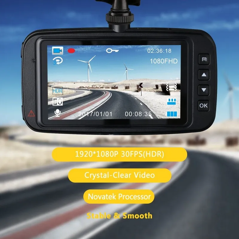  1080p DVR Car Recorder Dash Camera Video Recorder G Sensor Motion Detect WDR Driving Parking Camera