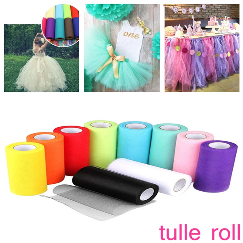 15cmx22m New Wedding Tulle Roll Fabric Tutu DIY Skirt Gift Craft Party Bow Organza Dress 6Z-SH759 | Дом и сад