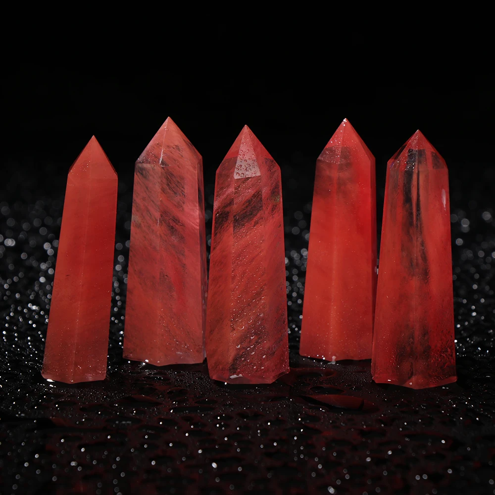 1 шт. натуральный редкий красный кристалл кварца одиночный завершенный палочка ТОЧКА Исцеление 50-80 мм минеральные образцы коллекционные вещи домашний декор камень