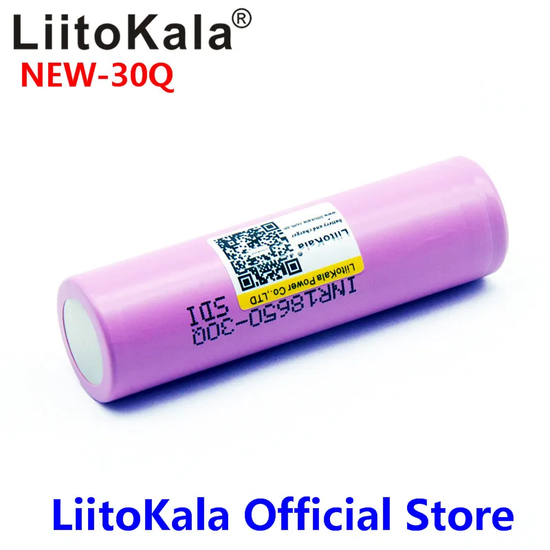 LiitoKala для нового INR18650 30Q 18650 3000mAh литиевая аккумуляторная батарея для высокоразрядных батарей