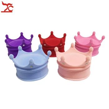 

Wholesale 24Pcs Princess Velvet Packaging Box Fashion Ring Holder Earring Stud Pendant Organizer Storage Gift Cases 6*4.5cm