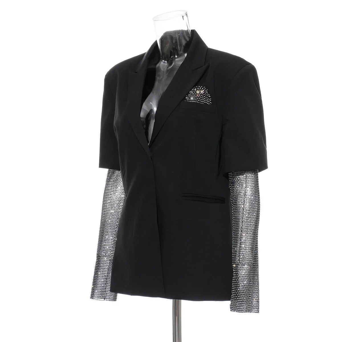 

Jacket 2019 early autumn new bling flash drill stitching long suit