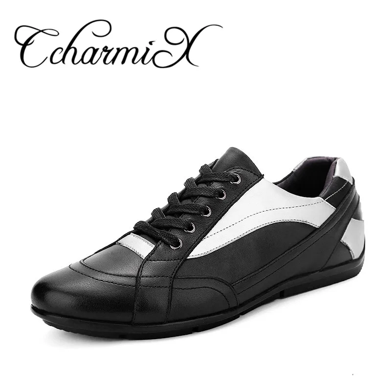 CcharmiX/большие размеры; Мужская обувь из натуральной кожи с натуральным лицевым покрытием; мужская повседневная обувь на шнуровке; роскошные кроссовки; мужская обувь - Цвет: as picture