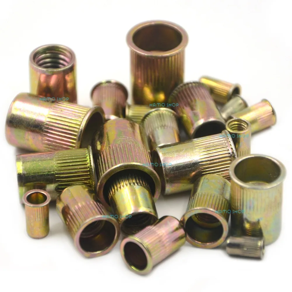 

5 Set Mix 6 Sizes Normal Head Rivet Nut Threaded Multi Blind Rivnut Insert Nutsert Steel (Total 30pcs)
