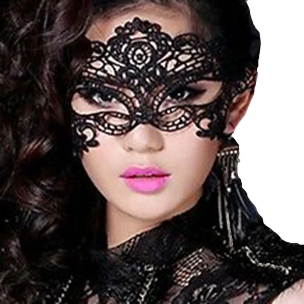 Sexy Black Lace Venetian Mask Masquerade Ball Prom Halloween Costume Fancy Dress In Costume