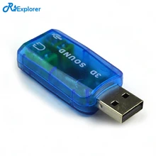 USB Sound Card External 5 1 Channel w 3 5mm Headphone and Microphone Jack Interface Computer