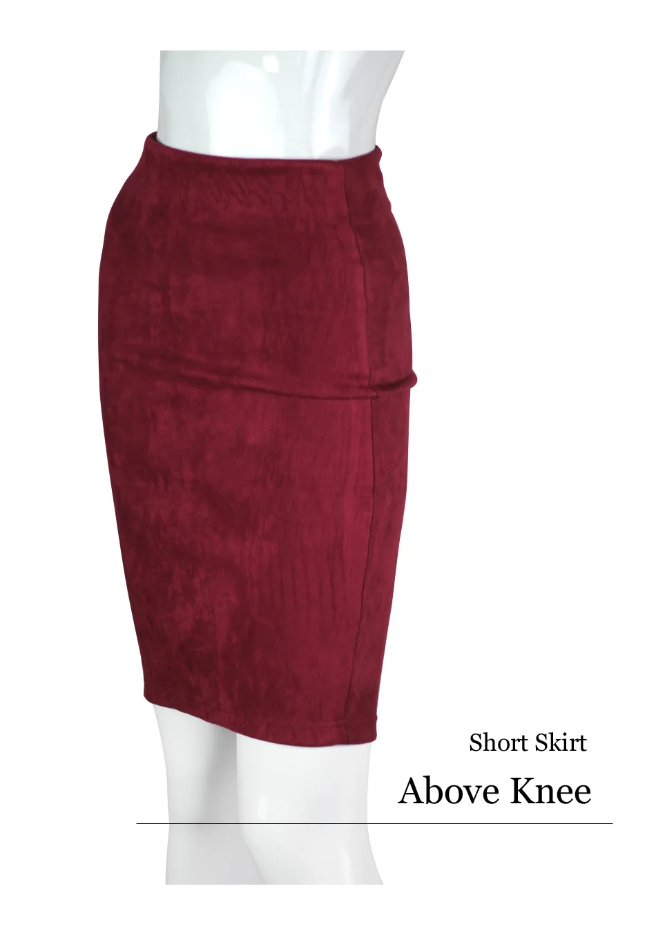 Super Deals Fashion Women Suede Solid Color Pencil Skirt Female Spring Autumn Basic High Waist Bodycon Split Knee Length Skirts