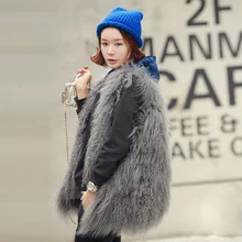 2016 Women Real Fur Coat Genuine Mongolia lamb Natural Fur Vest Autumn Tibet Fur Vest Plus size