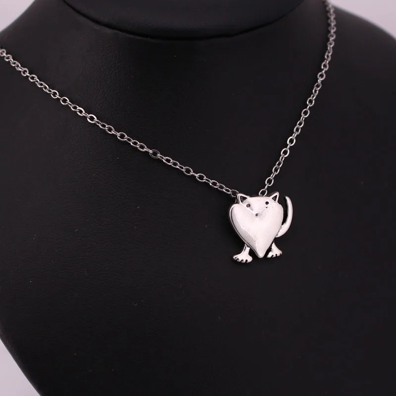 heart kitty cat pendant necklace gift jewellery | Украшения и аксессуары