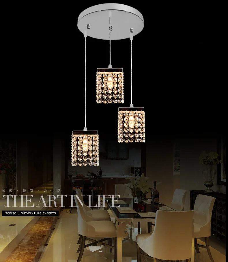 Современный простой подвесной светильник в скандинавском стиле с кристаллами, художественный светодиодный светильник для ресторана, гостиной, столовой, подвесной светильник, украшение для помещений, CE