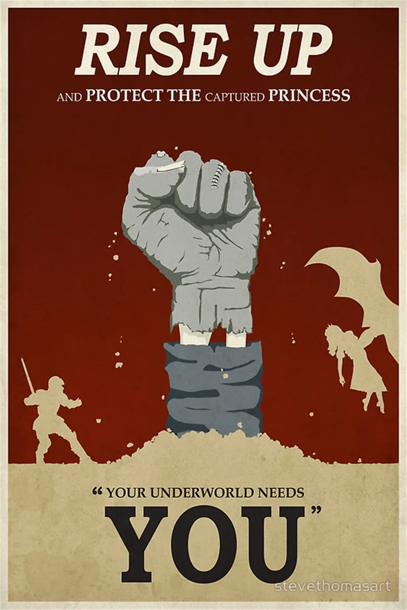 Rise Up We Need You WW2 Propaganda Vintage Retro Travel Kraft Poster