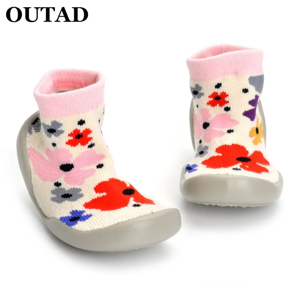 Buy Soft Bottom Prewalker Sock Like Shoes Floral Baby Socks With Rubber Soles