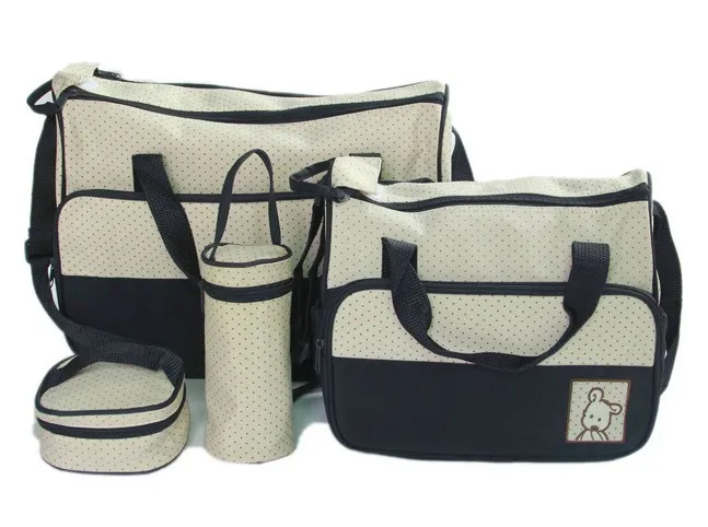 Высококачественные детские сумки, модная сумка для пеленания, многофункциональная сумка через плечо, 5 шт. в комплекте, детские сумки для подгузников