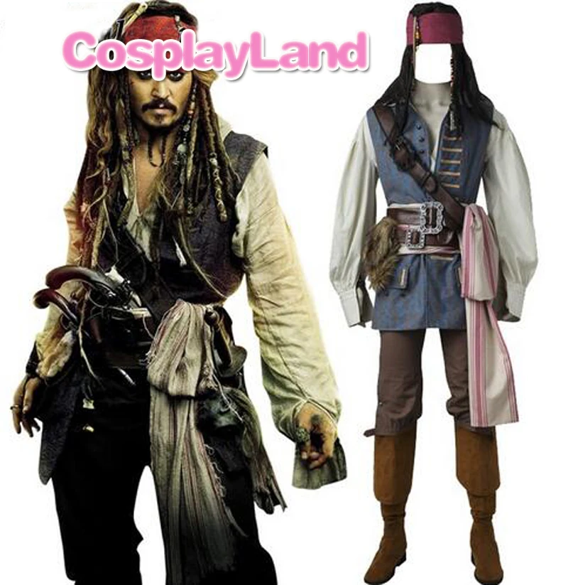 Капитан Джек костюм Джека Воробья Косплей Пираты Карибы Джек костюм Джека Воробья для взрослых мужчин на заказ Хэллоуин костюм костюмы