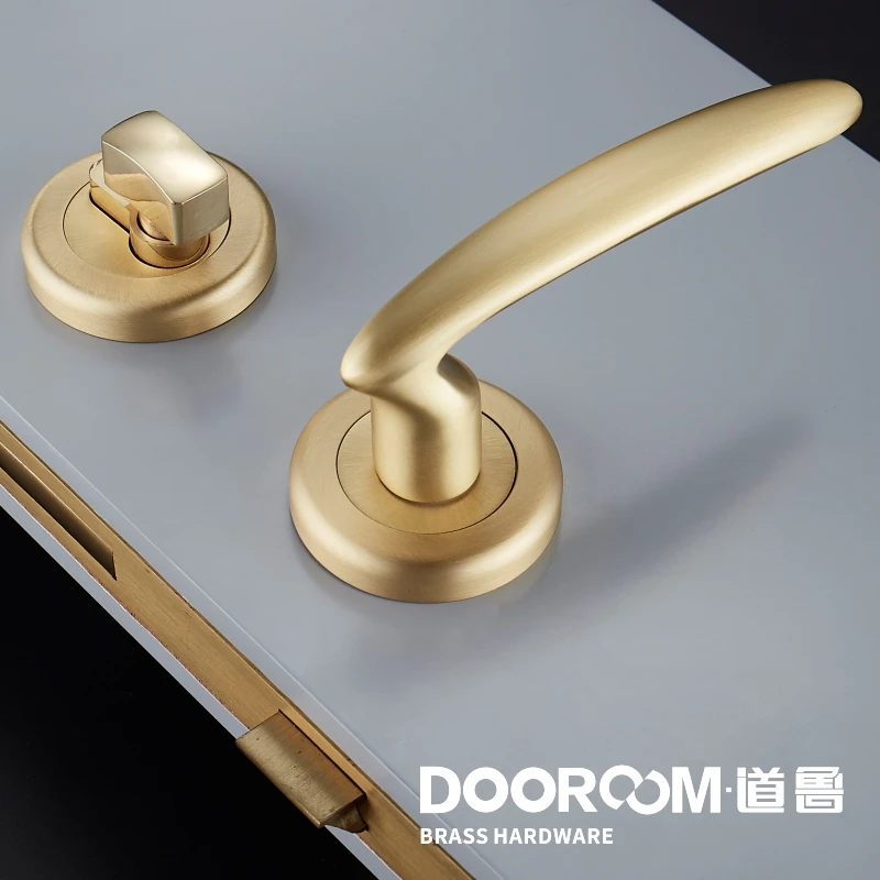  Dooroom Brass Mute Door Lever American European Modern Black Gold Interior Room Bedroom Bathroom So - 4000015394604