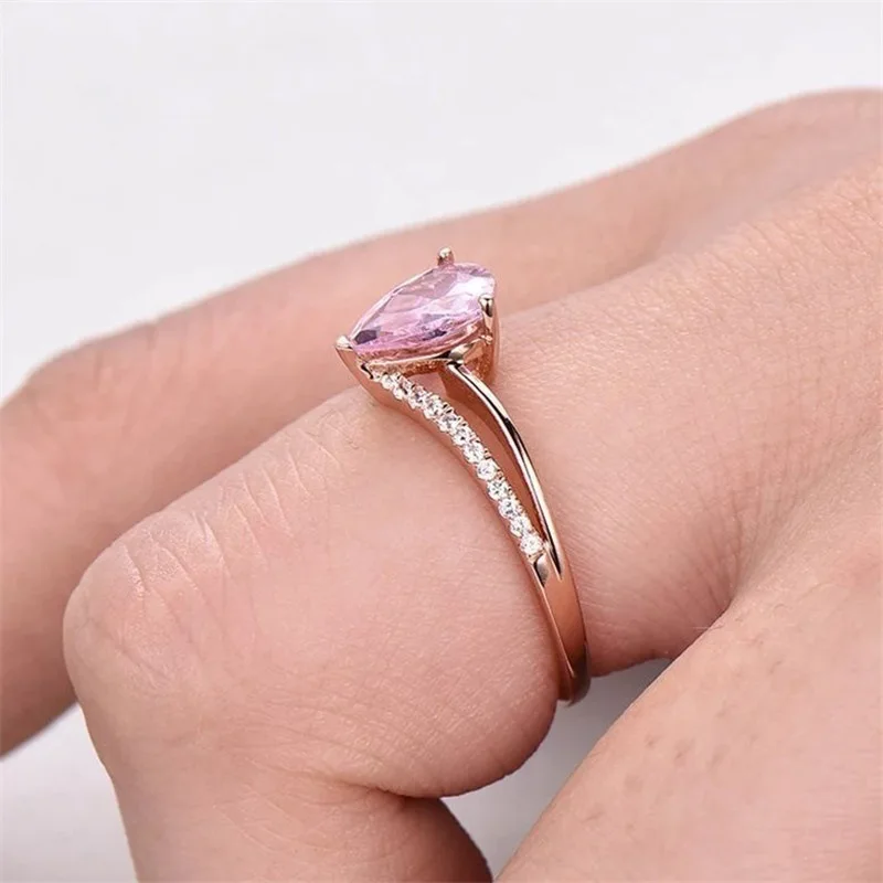 Tisonliz изящные кольца для женщин, геометрические Кристальные кольца в форме капли воды, женские Свадебные обручальные кольца на палец, ювелирные изделия anillos