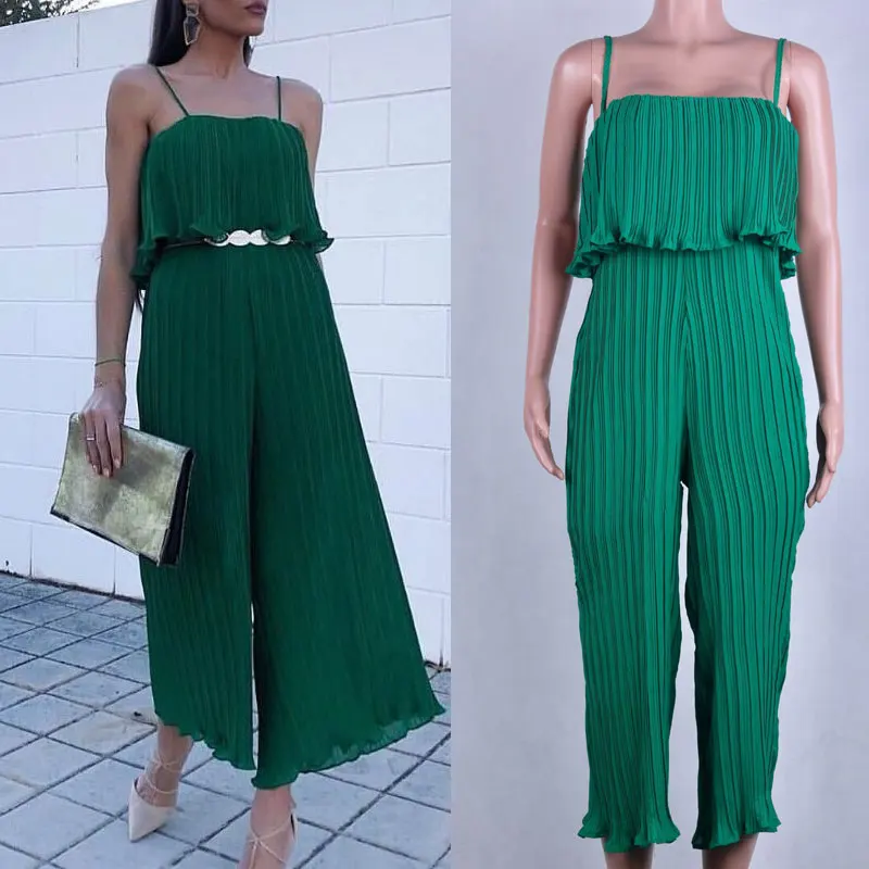 green chiffon jumpsuit