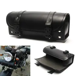 Ретро Мотоцикл Кожаный инструмент с зубчиками сумка седельная сумка для Harley Chop-per черные мотоциклетные задние Сумки бочка прокатного валка