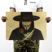 V для Vendetta Маска оберточная бумага в винтажном стиле Классический плакат фильм Искусство поставки украшения для кафе бара ретро-плакаты и принты