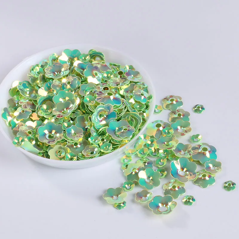 JG Light Green 10 г/лот разноцветные 3D сливы свободные блестки для шитья/украшения, аксессуары для женской одежды - Цвет: JG Light Green
