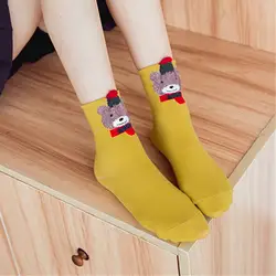 Удобные хлопковые носки тапочки короткие шорты с принтом носки до лодыжки женские Теплые Носки с рисунком зимние женские Носки Короткие